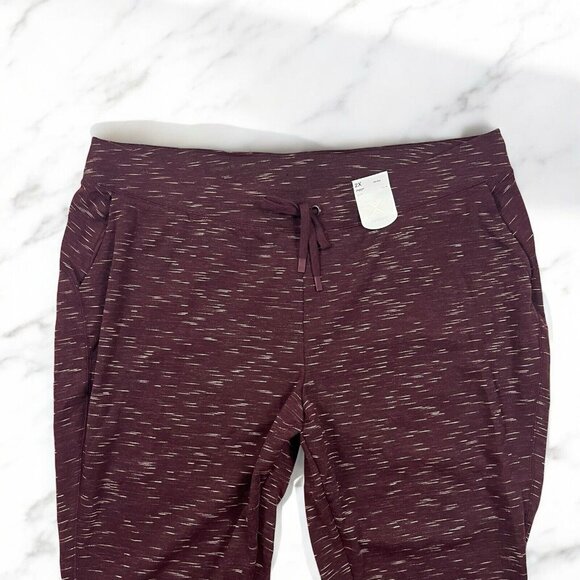 Xersion Jogger Pants Plus Size 2X Burgundy Spacedye Jersey Terry Knit Sweatpants - Picture 5 of 8